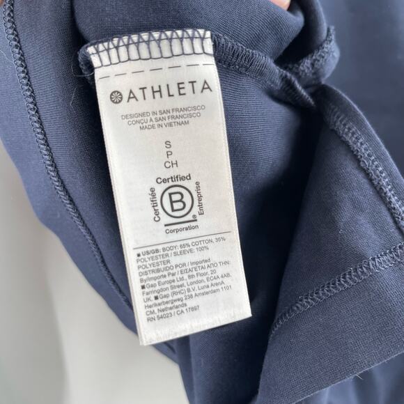 ATHLETA Top Size Small Harlow Hybrid Navy Black Athleisure Casual Work Office - Picture 12 of 15